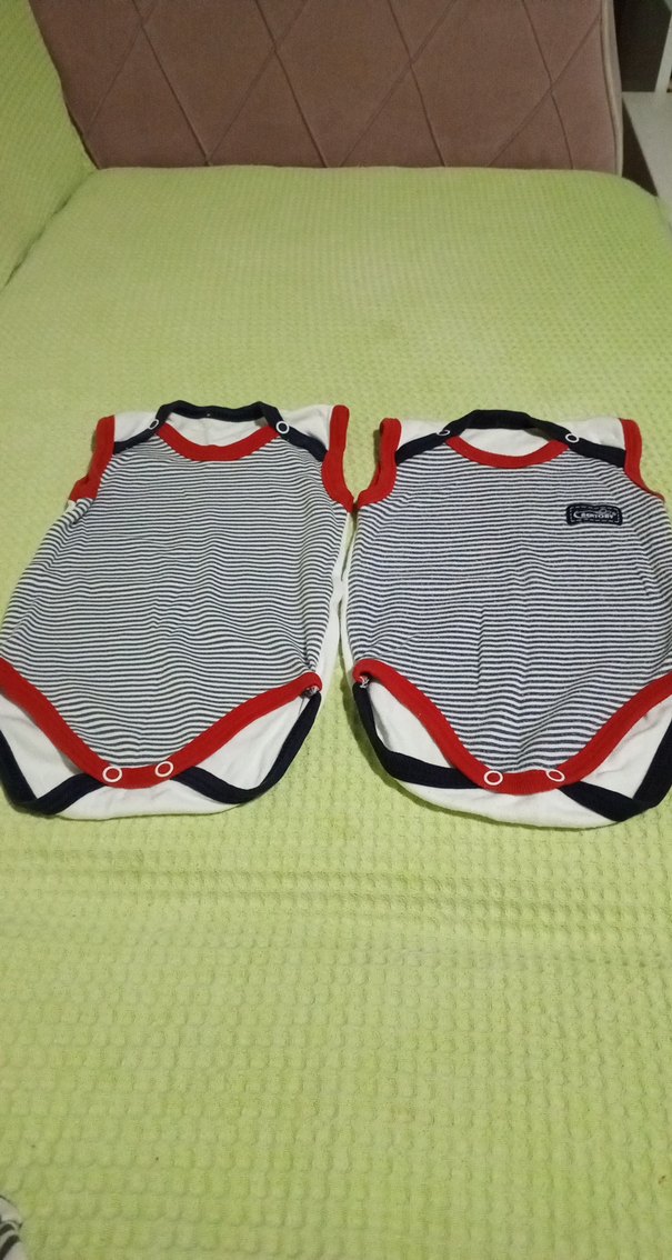 Erkek Bebek Çizgili Askısız Zıbın - Görsel 2