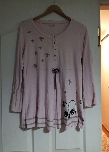 Düğmeli Uzun Kollu Pembe Kız Tişörtü - Görsel 9