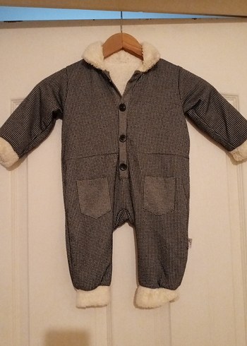 Gri Düğmeli Bebek Tulum - Görsel 6