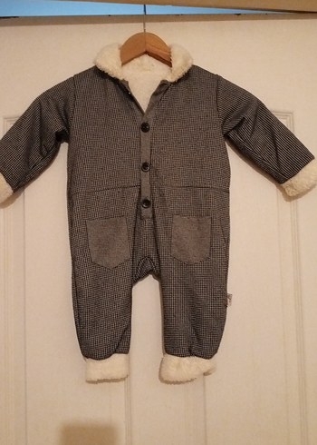 Gri Düğmeli Bebek Tulum - Görsel 5