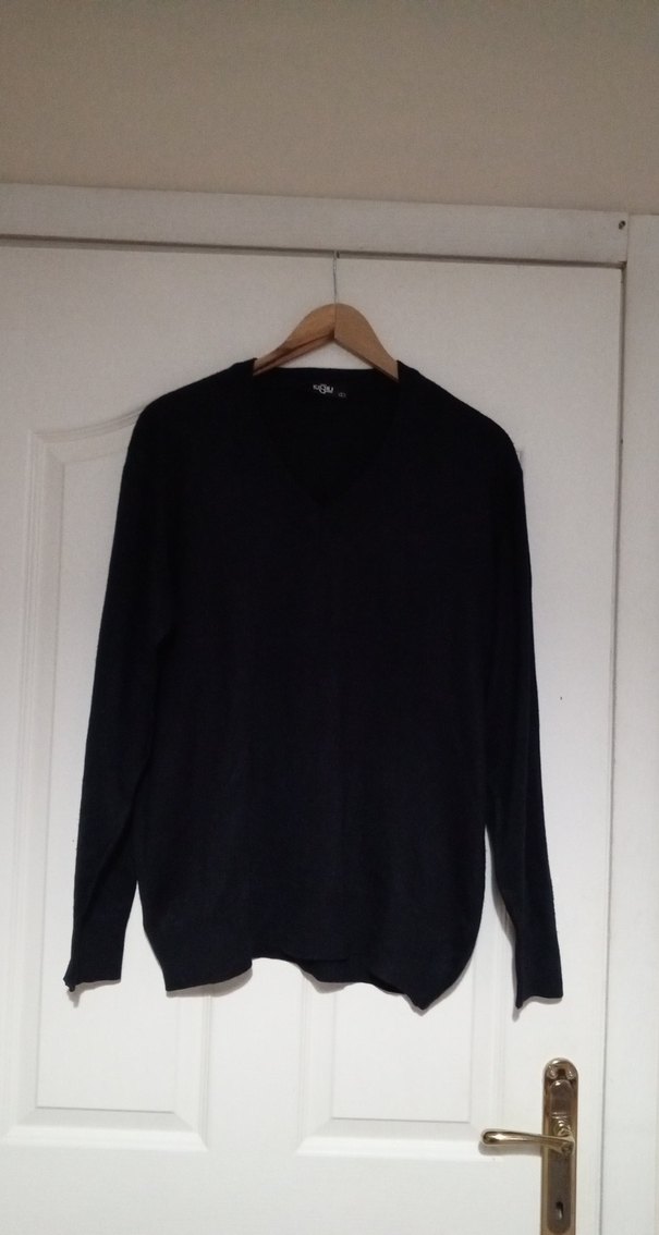 Siyah V Yaka Erkek Triko Kazak - Görsel 3