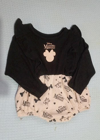 Düğmeli Siyah Baskılı Bebek Kız Tulum - Görsel 8