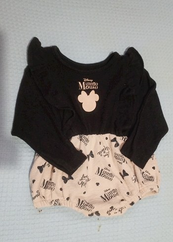 Düğmeli Siyah Baskılı Bebek Kız Tulum - Görsel 9