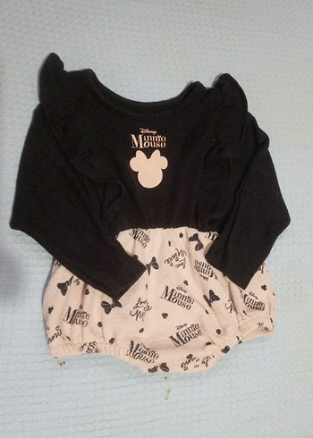 Düğmeli Siyah Baskılı Bebek Kız Tulum - Görsel 7