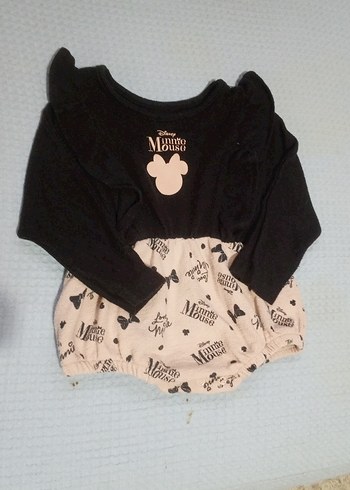 Düğmeli Siyah Baskılı Bebek Kız Tulum - Görsel 5