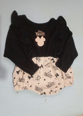 Düğmeli Siyah Baskılı Bebek Kız Tulum - Görsel 6