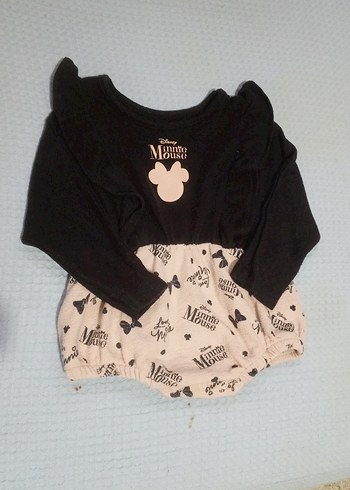 Düğmeli Siyah Baskılı Bebek Kız Tulum - Görsel 4