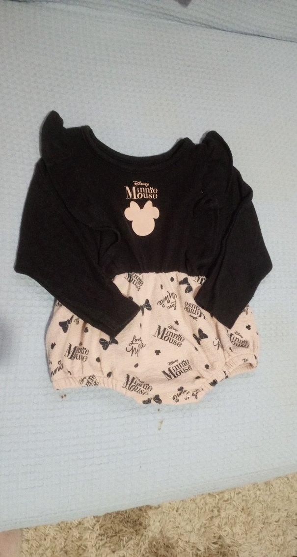 Düğmeli Siyah Baskılı Bebek Kız Tulum - Görsel 5