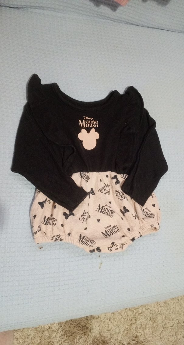 Düğmeli Siyah Baskılı Bebek Kız Tulum - Görsel 4