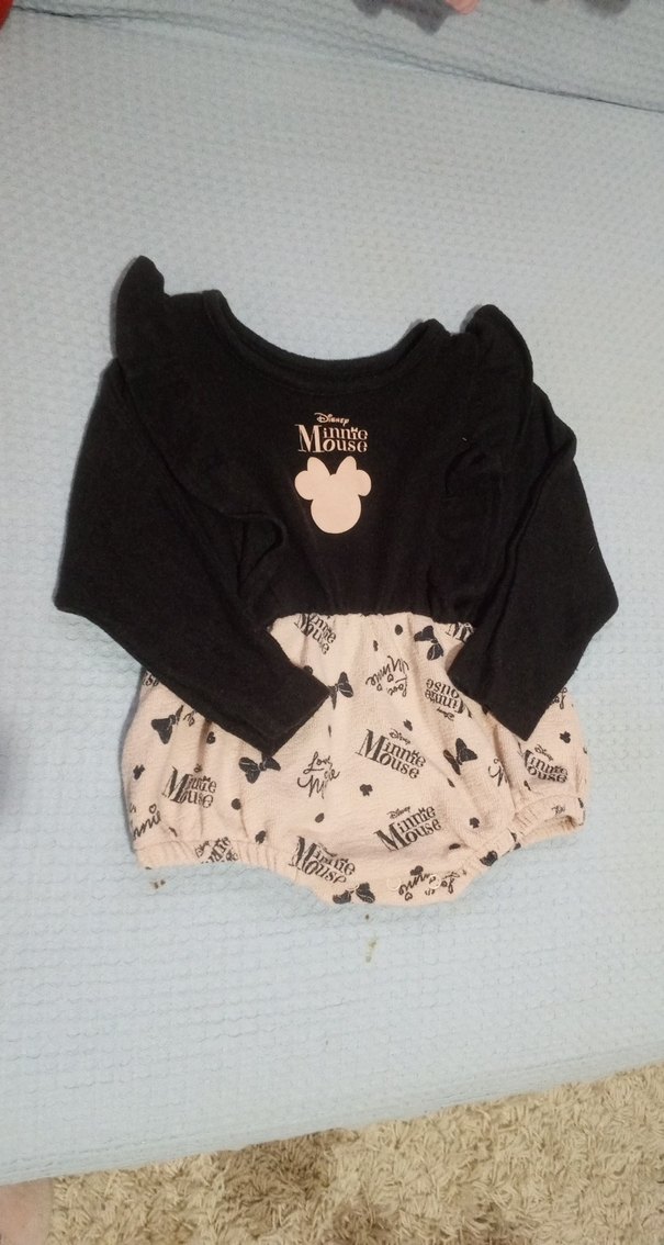 Düğmeli Siyah Baskılı Bebek Kız Tulum - Görsel 3