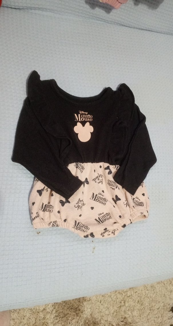 Düğmeli Siyah Baskılı Bebek Kız Tulum - Görsel 2