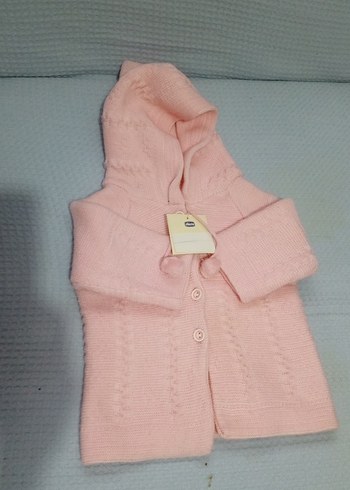 Kız Çocuk Pembe Kapüşonlu Örgü Hırka - Görsel 6