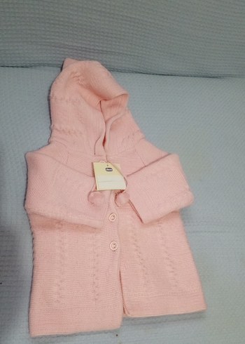 Kız Çocuk Pembe Kapüşonlu Örgü Hırka - Görsel 5