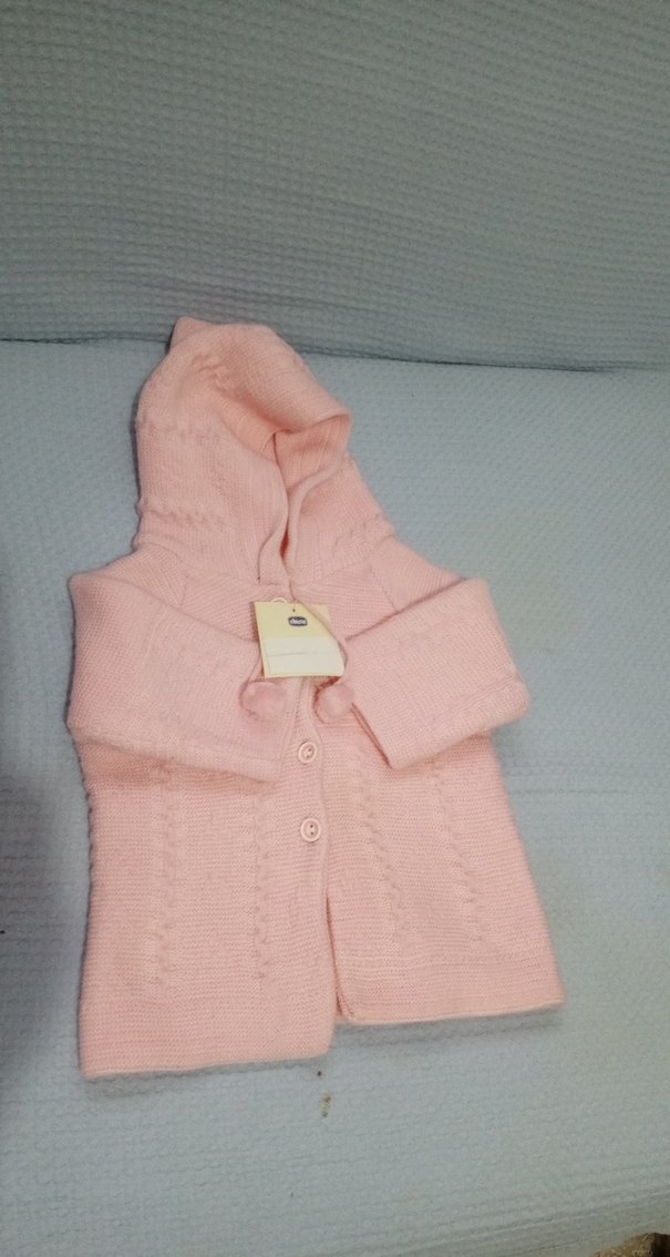 Kız Çocuk Pembe Kapüşonlu Örgü Hırka - Görsel 5