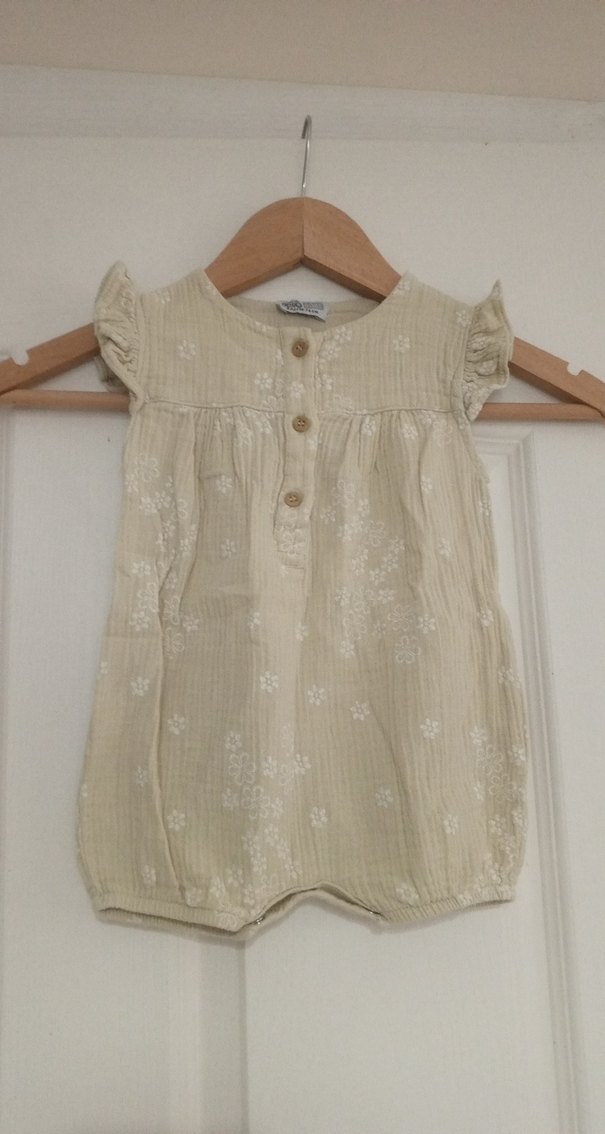 Bej Nakışlı Bebek Kız Tulum - Görsel 5