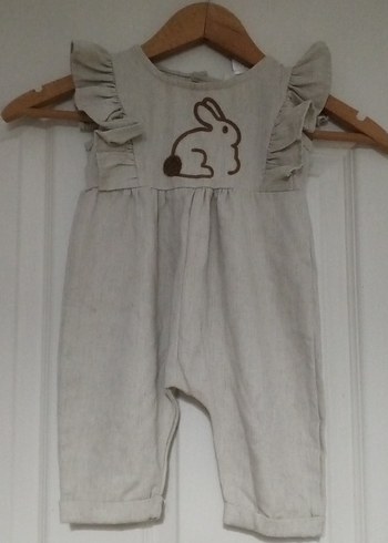 Bej Kız Bebek Fırfırlı Nakışlı Tulum - Görsel 10