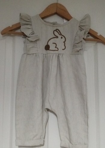 Bej Kız Bebek Fırfırlı Nakışlı Tulum - Görsel 12