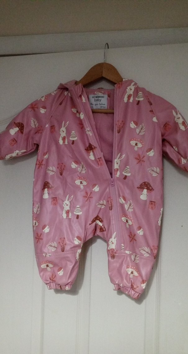 Pembe Baskılı Bebek Tulum - Görsel 4