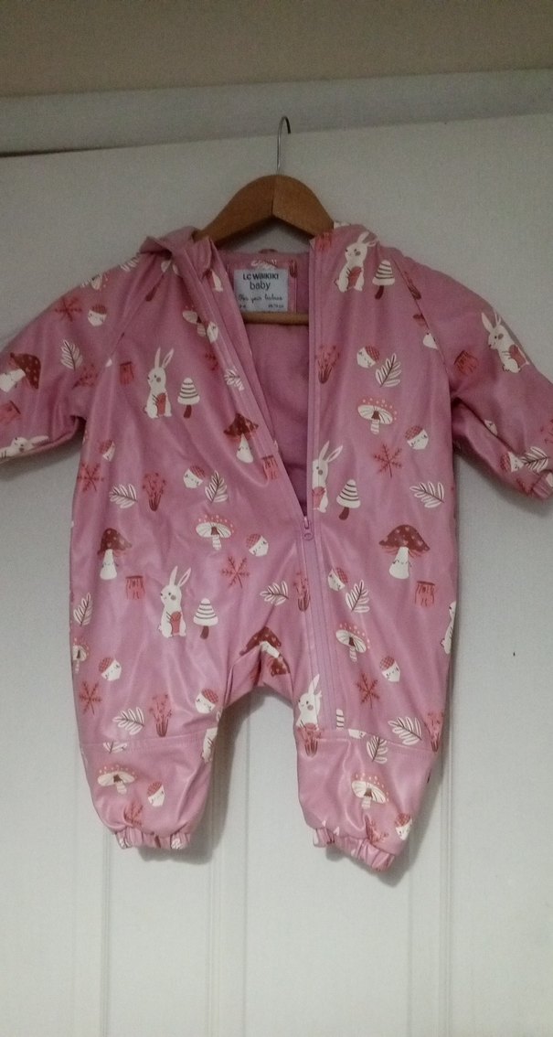 Pembe Baskılı Bebek Tulum - Görsel 5