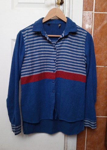 Düğmeli Uzun Kollu Kadın Yün Gömlek - Görsel 7