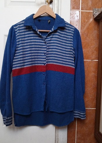 Düğmeli Uzun Kollu Kadın Yün Gömlek - Görsel 9