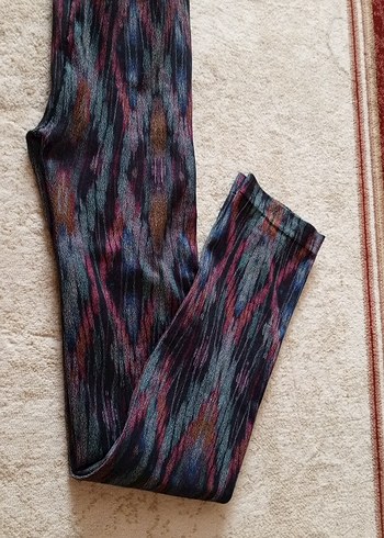 Bohem Çok Renkli Pileli Kadın Tayt - Görsel 8