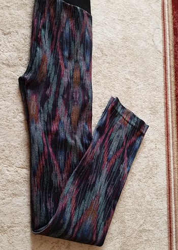 Bohem Çok Renkli Pileli Kadın Tayt - Görsel 7