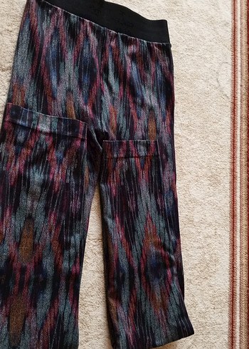 Bohem Çok Renkli Pileli Kadın Tayt - Görsel 4