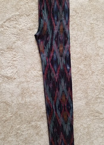 Bohem Çok Renkli Pileli Kadın Tayt - Görsel 6