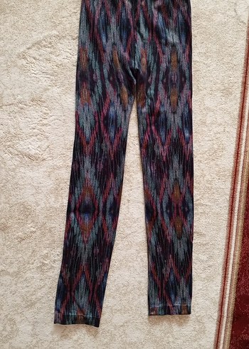 Bohem Çok Renkli Pileli Kadın Tayt - Görsel 2