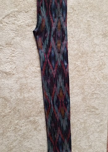 Bohem Çok Renkli Pileli Kadın Tayt - Görsel 5