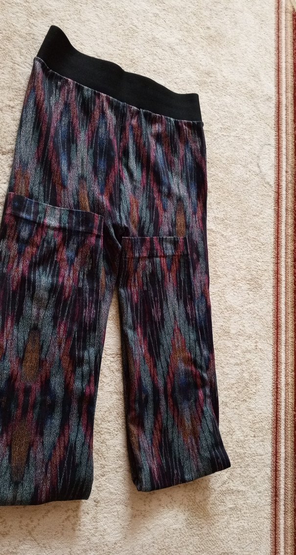 Bohem Çok Renkli Pileli Kadın Tayt - Görsel 4