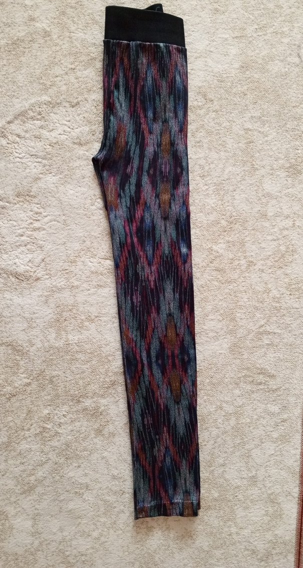 Bohem Çok Renkli Pileli Kadın Tayt - Görsel 5