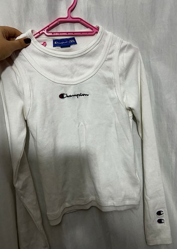 Champion Beyaz Uzun Kollu Kadın Tişört - Görsel 2