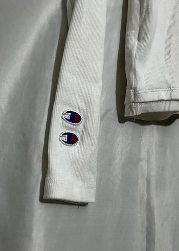 Champion Beyaz Uzun Kollu Kadın Tişört - Görsel 3