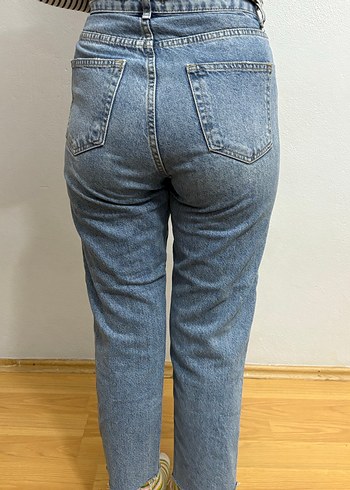 Gevşek Kesim Midi Kadın Kot Pantolon - Görsel 2