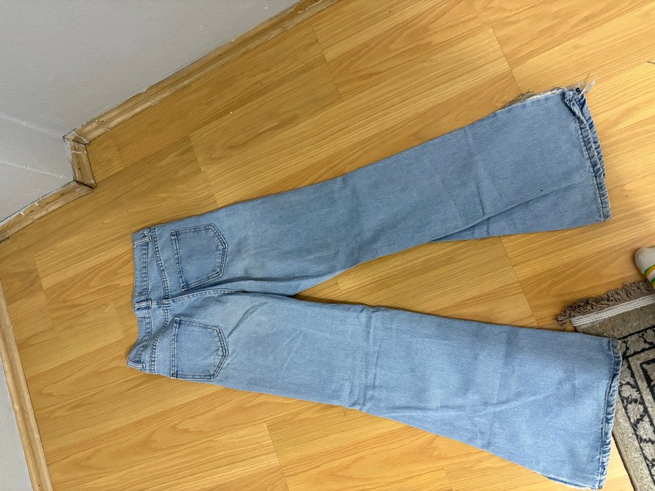 Kadın Mavi Midi Boy Regular Fit Denim Pantolon - Görsel 2