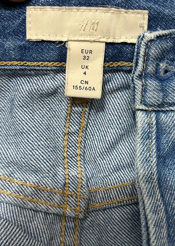 Kadın Mavi Loose Fit Midi Kot Pantolon - Görsel 4