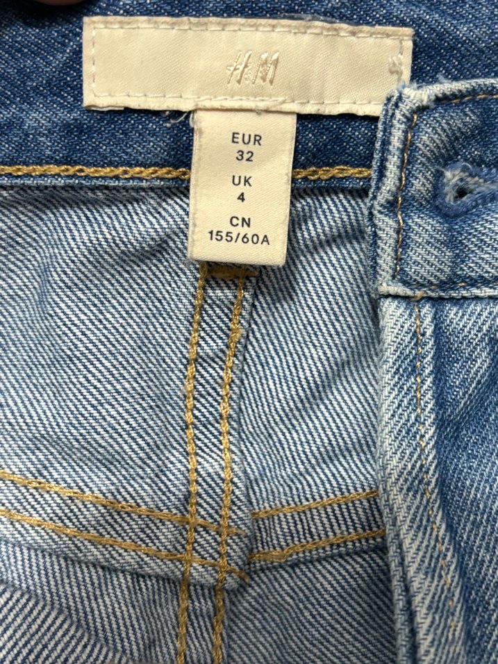 Kadın Mavi Loose Fit Midi Kot Pantolon - Görsel 4