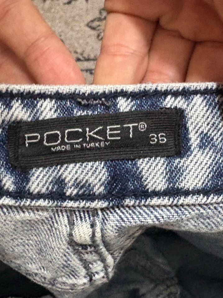 Gri Batik Desenli Yırtıklı Kadın Denim Pantolon - Görsel 4