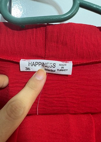 Kadın Kırmızı Uzun V Yaka Salaş Kimono takım - Görsel 9