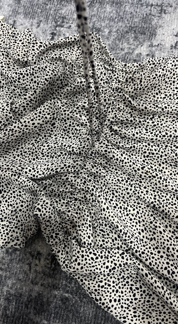 Fırfırlı Beyaz Yılan Desenli kısa Etek - Görsel 3