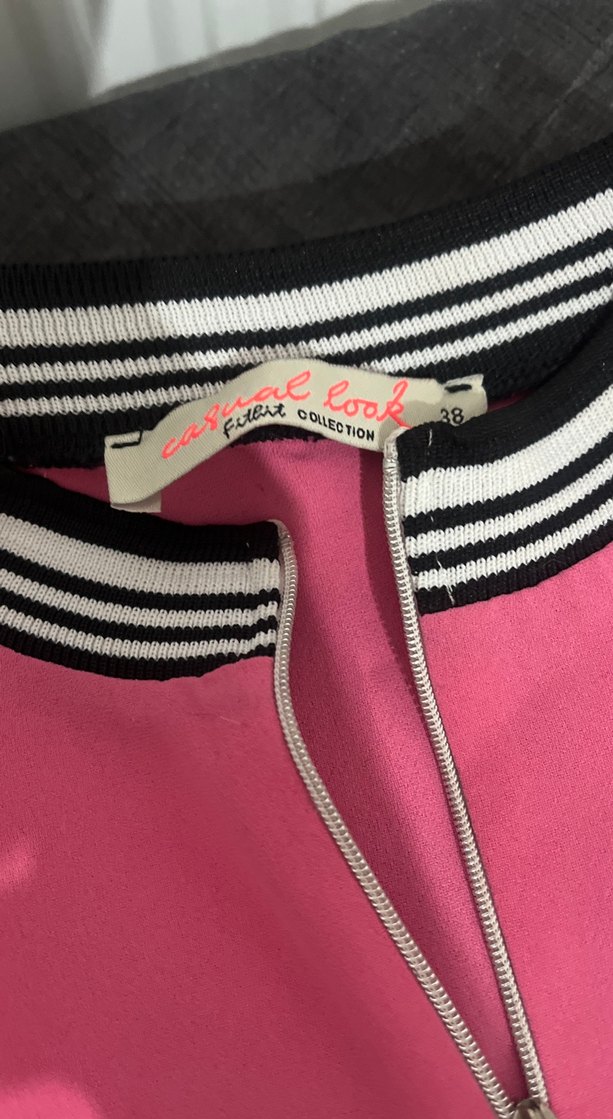 Pembe Fermuarlı Hamile Tişörtü ya da oversize elbise - Görsel 4