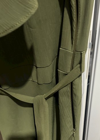 Kadın Haki Uzun Kollu Salaş Elbise - Görsel 5