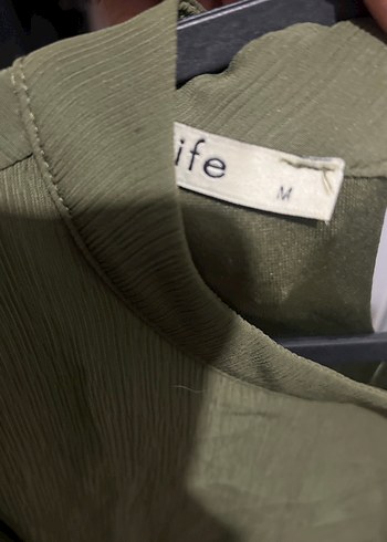 Kadın Haki Uzun Kollu Salaş Elbise - Görsel 4