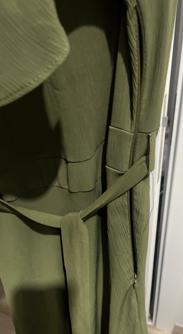 Kadın Haki Uzun Kollu Salaş Elbise - Görsel 5