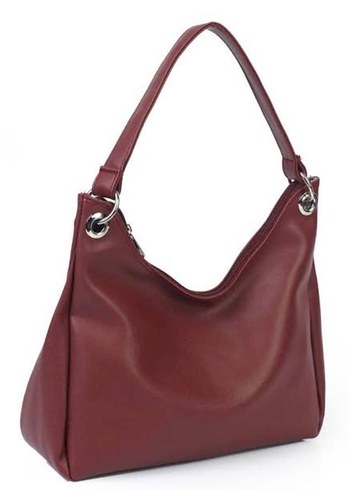 Bordo Deri Fermuarlı Kadın Çanta - Görsel 2