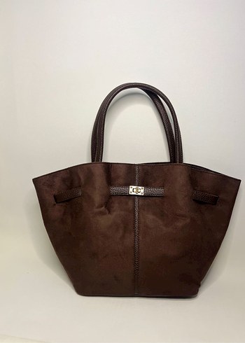 Kahverengi Süet Kemerli Kadın Çanta - Görsel 2