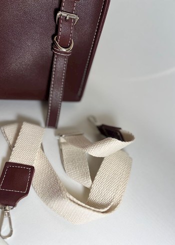 Bordo Deri Kadın Çanta - Görsel 2