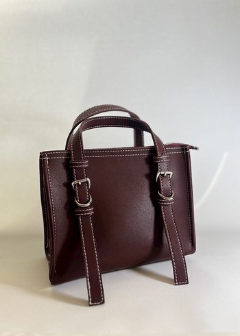 Bordo Deri Kadın Çanta - Görsel 3